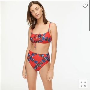 J. Crew lattice floral bikini set